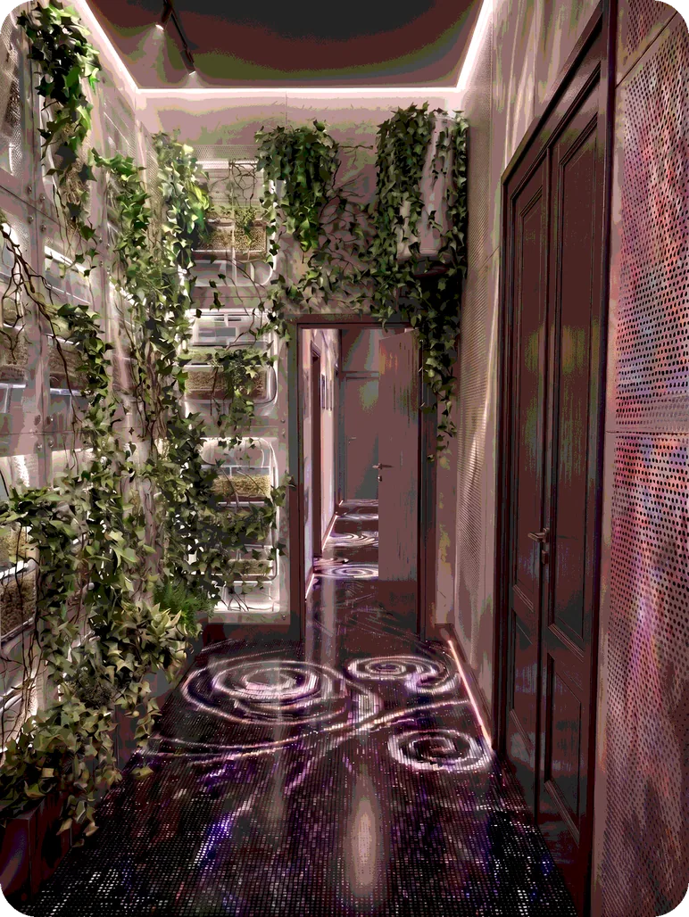 Second floor, residents’ office and living space, 2125